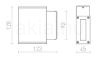 DIXIE 4x12 fali lámpa ezüstszürke 230V/700mA LED 2x3W 48° IP54 3000K