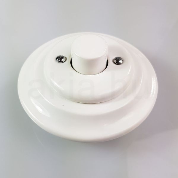 Porcelán fényerőszabályzó Ø60 mm-es dobozhoz, fehér kerettel