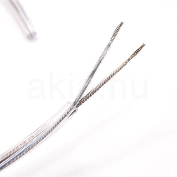 Átlátszó csillárvezeték 2×0,75 mm² keresztmetszettel