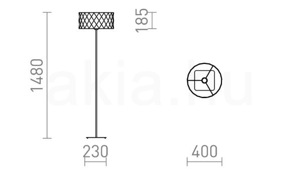 CORTINA/JAKARANDA állólámpa fehér/fekete textil/fém 230V LED E27 15W