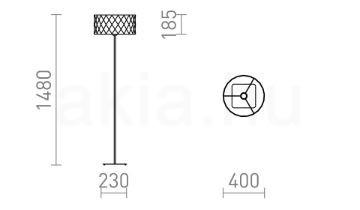 CORTINA/JAKARANDA állólámpa fekete/fehér textil/fém 230V LED E27 15W