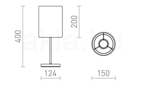NYC/RON 15/20 asztali lámpa  Polycotton fekete/nikkel 230V LED E27 15W