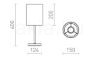 NYC/RON 15/20 asztali lámpa  Polycotton fehér/nikkel 230V LED E27 15W