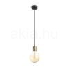 ARAQ függő lámpa  szálcsiszolt sárgaréz/fekete 230V LED E27 15W