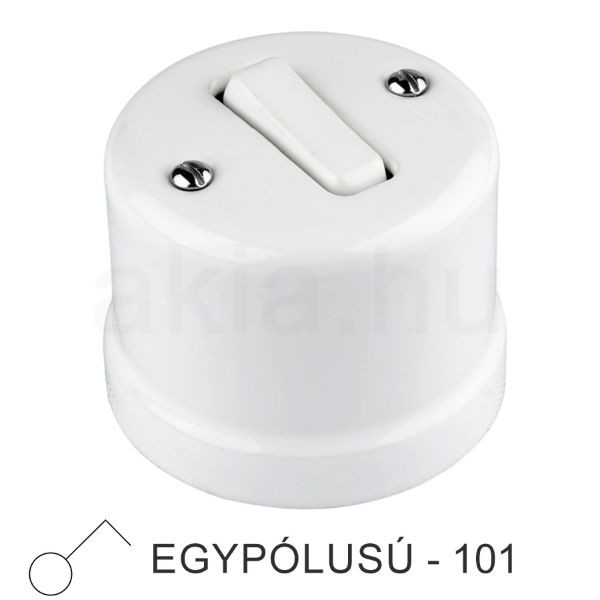 Porcelán kapcsoló retro és loft enteriőrökhöz